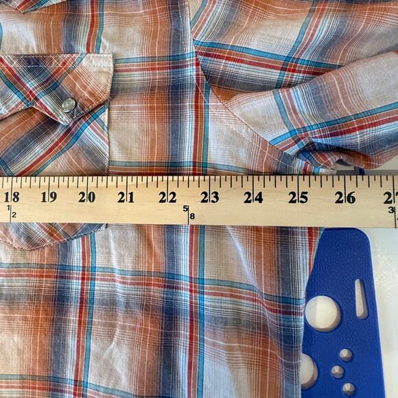 Wrangler Western Snap Shirt XL Plaid Pearl Snap Cowboy Rodeo - Picture 5 of 8
